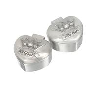 Abaodam 2pcs Zinc Alloy Round Baby Teeth Keepsake Box with Built-in Flannelette for Tooth Storage and Safe Handling, Gift for Kids Birthday or Christmas