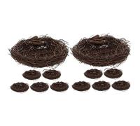 Abaodam 2sets 6pcs Rattan Woven Bird Nests Stylish Easter Decor for Garden and Home Realistic Bird Nest Ornaments Durable and Design 6pcs*2