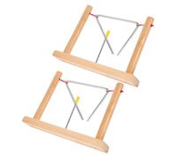 Abaodam 2sets Beginner Triangle Bell Percussion for Boys and Girls Boy Girl Metal Triangle Wooden Stands Striker Kit