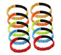Abaodam 2sets Colorful Three Legged Race Bands Elastic Tie Rope Straps for Sports Events Team Building School Fun Days Durable Non Fading Wear Resistant 10pcs*2