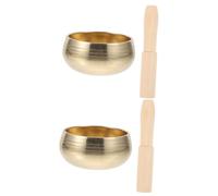 Abaodam 2sets Handmade Singing Bowl and Mallet for Yoga Meditation Sound Holder and Bowl Mallet for Relaxation and Meditations