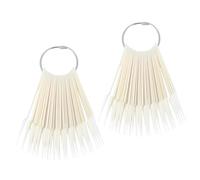 Abaodam 2sets Nail Practice Tips Fan Shaped Display Sticks Natural Color Each Smooth Nail Art Palettes for Polish Color Showing and Training