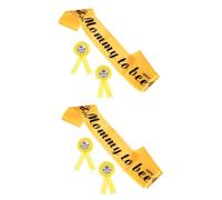 Abaodam 2sets Shower Mum Maternity Sash Belt Corsage Pin Daddy Badge Bride Decorations Celebrate Pregnancy Arrival Vintage Glamour Fashion Style