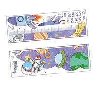 Abaodam 2sheets Self-Adhesive Space Wall Sticker Solar System Height Ruler for Boys and Girls Wall Decal Boy Girl's Decor Spaceman Design