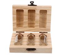Abaodam 3 Bottles Baby Preserving Box Wooden Collection Box Smooth Skin Protection with Glass Storage Bottles Keepsake for Newborn Memory
