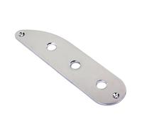 Abaodam 3-hole Chrome Metal Control Plate for Tl Style Electric Bass Guitar Guitar Bridge Control Plate Compatible with Bass Replacement Switch for Musical Instrument Repair