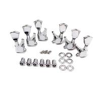 Abaodam 3 Left 3 Right Chrome Guitar Tuning Pegs Machine Heads A-57 Compatible Banjo Adjustable String Tuner for Acoustic and Electric Guitars