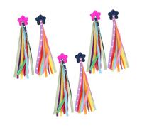 Abaodam 3 Pairs Scooter Accessories Colorful Tassel Ribbons Handlebar Streamer Decor for Bike Cycling Bright Dot Star Design Fun Birthday Festival