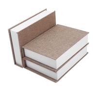 Abaodam 3 Pcs Decorative Faux Books Faux Book Storage Box Linen Fabric Modern Natural Style Artistic Flair for Model Rooms and Home Decor
