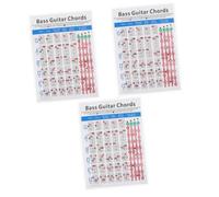Abaodam 3 Pcs Electric Bass Chord Diagram Bass Guitar Notes Chart Electric Bass Diagram Chord Poster Bass Guitar Accessory Bass Chords Poster Electric Instrument Copper Sheet