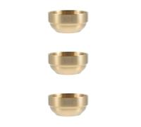 Abaodam 3 Pcs Golden Stainless Steel Pentagram Bowl for Worship and Sacrifice, Smooth Round Altar Decoration Suitable for Religious Sacrificial Articles and Temple Decorations