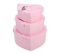 Abaodam 3 Pcs Heart Shaped Present Boxes Small Decorative Paper Packaging for Valentines Birthdays Weddings Party Favors Romantic Elegant Treat Holders