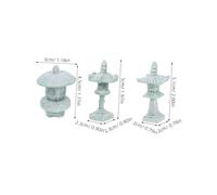 Abaodam 3 Pcs Miniature Japanese Stone Lantern Pagoda Figurines Durable Garden Ornaments with Detailed Craftsmanship for Zen Garden Aquarium Fairy and Bonsai Decor