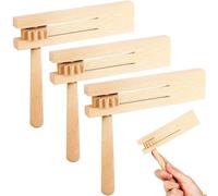 Abaodam 3 Pcs Wooden Ratchet Sound for Rotating Hand Noise Maker Musical Instruments Small Orff Matraca Safe Fine Craftsmanship for Early Development and Family Fun