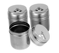 Abaodam 3 Pieces Stainless Steel Spice Shaker Bottles with Rotatable Lids, Metal Seasoning Containers for Salt Pepper and Other Spices, Refillable Condiment Dispensers for Kitchen and Camping Use