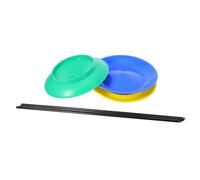 Abaodam 3 Set Professional Spinning Plates Set with Hand Sticks for Juggling Skill Lightweight Plastic Rotating Discs for Performance and Sensory Table Tools in Yellow Blue Green