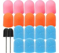 Abaodam 3 Sets Nail Drill Bit Sanding Caps for Nail Art and Personal Use Portable Design with Sand Blast Material and Inner Ring Plastic 33pcs