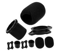 Abaodam 3 Sets Thickened Mic Sponge Covers, Microphone Protective Foam Windshields for Ktv and Live Streaming, Black Microphone Soft Covers, 9 Pieces Pack for Indoor and Outdoor Use