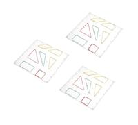 Abaodam 3 Sets Transparent Plastic Nail Boards Geometric Learning Tools for Elementary Math Education Includes Bands for Creative Geometry Practice
