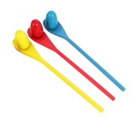 Abaodam 3 Sets Wooden Balancing Stick for Sensory Training Outdoor Playing Educational Game with Spoon and Ball Random Color Suitable for Kindergarten Coordination Development Random Color