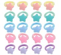 Abaodam 30 Pcs Adorable Star Shape Elastic Hair Bands for Babies Soft Resin Material Hair Ties with High Elasticity for Festival and Theme Parties