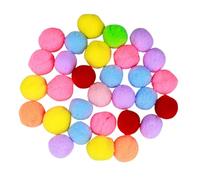 Abaodam 30 Pcs Assorted Color Plush Cat Balls Kitten Elastic Soft Fluffy Pom Poms Chew for Indoor Pet Play and Exercise
