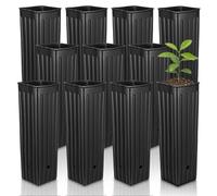 Abaodam 30 Pcs Plant Nursery Bags Plastic Thickened Black Plants Growing Bags Boosts Growth and Yields Easy to Use for Indoor Outdoor Gardening