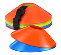Abaodam 30 Pcs Soccer Training Cones Durable Agility Disc Markers in Bright Colors with Carry Bag for Football Basketball and Multi Sport Practice Activities