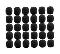 Abaodam 30pcs Black Microphone Windscreen Foam Covers, Reusable Mini Foam Pop Filter Muff for Headset Mic, Compact 30x22x8mm Mic Windshield for Audio Recording
