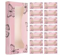 Abaodam 30pcs Butterfly Paper Eyelash Storage Boxes with Window Empty Rectangular False Eyelash Packaging Case for Lash Extension Organiser Suitable for Home Use