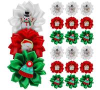 Abaodam 30Pcs Christmas Dog Hair Bows with Rubber Bands Flower Design Puppy Accessories Pet Ornaments for Holiday Festive Decoration