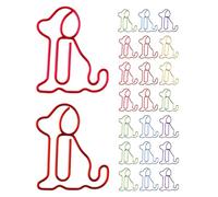 Abaodam 30pcs Dog Shaped Paper Clips Metal Material Practicality and Not Easy to Deform Decorative Paper Clips for Homework Use and Office Document Organizing Random Color