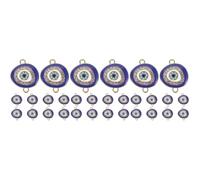 Abaodam 30pcs Evil Eye Pendants for DIY Jewelry Making Decorative Charms for Necklace Bracelet Protective Eye Beads in Gold Tone Includes for Charm Bracelet and Pendant Necklace Creation