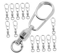 Abaodam 30Pcs Fishing Swivels with Solid Ring Smooth Rotation Strong Bearing Connectors for Outdoor Carp Fishing Tiny Baits Clips for Quick Line Change