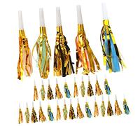 Abaodam 30pcs Glitter Fringed Blowouts Whistles for Birthday Parties Cheer Events and Celebrations Noisemakers Fun for Boys and Girls and Adults