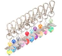 Abaodam 30pcs Guardian Angel Metal Key Rings with Pendant Charms, Car Key Holder Set for Wedding, Baptism, Birthday Party DIY Accessories Random Color