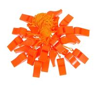 Abaodam 30pcs Loud Portable Plastic Survival Whistles with Yellow Lanyard Weatherproof Emergency Safety Signal for Outdoor Hiking Camping Training Coaches Referees