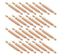 Abaodam 30Pcs Mini Wooden Rolling Pin Set for Dollhouse Baking and Craft Play, Small Friendly Short Rolling Pins, Miniature Kitchen Utensils for and