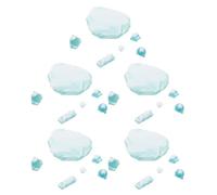 Abaodam 30Pcs Miniature Fake Ice Blocks Set for Dollhouse Pond Decor, Arctic Landscape Model with Blue Resin Stones, Snow Mountain Scenery Props for Photography and Christmas Diorama