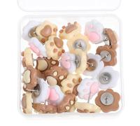 Abaodam 30pcs Mixed Color Dog Paw Push Pins Animal Shaped Thumb Tacks for Cork Boards Map Pins Decorative Office and School Supplies Desk Accessories Random Color