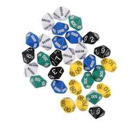 Abaodam 30pcs Multi-Sided Place Value Dice Set Small Colorful Numbered Dice for Board Games and Mini Polyhedral Entertainment for Party and Educational Use