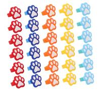 Abaodam 30pcs Paw Print Rings for Plastic Animal Jewelry Birthday Party Favors Classroom Prizes Pet Theme Dress Up Accessories