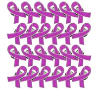 Abaodam 30pcs Peace Ribbon Pin Awareness Ribbon Brooches Purple Zinc Alloy Charity Breastpin Easy to Fix on Clothes Will Not Fade Easily Suitable for Charity Events