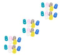 Abaodam 30pcs Silicone Guitar Fingertip Protectors Finger Guards for Ukulele Practice Nail Hand Model Random Color