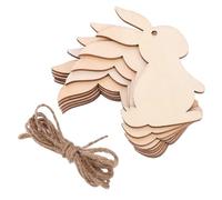 Abaodam 30pcs Unfinished Wooden Bunny Cutouts Easter Wood Bunny Slices for Crafts DIY Home Decor Wooden Rabbit Shapes Spring Holiday Hanging Decorations