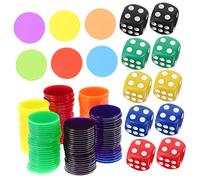 Abaodam 320Pcs Transparent Plastic Counting Chips Spot Dice Learning Resource for Board Games Classroom Activities Interactive Teaching
