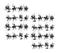Abaodam 32pcs Medieval Knight and Cavalry Soldier Figures Playset with Warhorse Models, Plastic Collectible Army Soldiers for ’ Military Sand Table and Historical Role Play