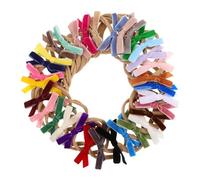 Abaodam 32pcs Velvet Bow Headbands for Soft Fluffy Elastic Fit Hairbands Skin Friendly Stretchy Design Comfortable Hair Accessories with Wide Color Selection