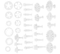 Abaodam 33pcs Clay Pottery Tools Set with Spring-Loaded Fondant Stamps, 33-Shape Embossing Molds for DIY Cake, Cookie, and Decorating at Home, School, and Kindergarten