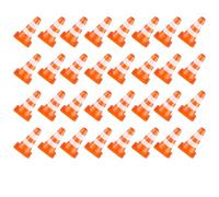 Abaodam 35Pcs Mini Traffic Cones and Road Signs Set for Small Plastic Safety Cones Educational for Traffic Cognition and Pretend Play for Classroom and Outdoor Use